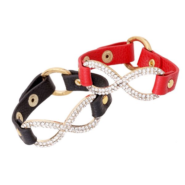tennis dankaishi eight bowknot charm bracelet leather bangle wristband round clasp paved with rhinestone and crystal jewelry, Golden;silver
tennis dankaishi eight bowknot charm bracelet leather bangle wristband round clasp paved with rhinestone and crystal jewelry, Golden;silver