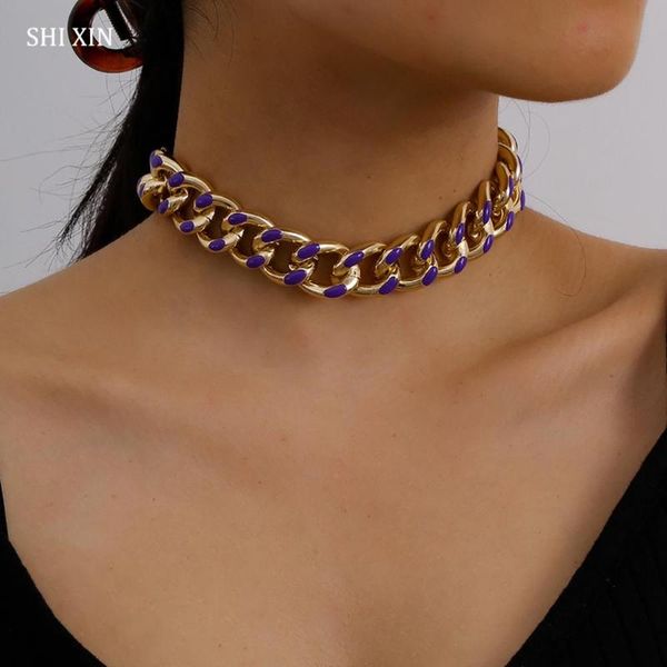 chokers shixin punk chunky cuban link chains necklace for women hip hop short choker colar necklaces boho colorful on the neck, Golden;silver
chokers shixin punk chunky cuban link chains necklace for women hip hop short choker colar necklaces boho colorful on the neck, Golden;silver