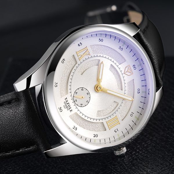 yazole fashion european american style business men quartz watch independent seconds dial leather strap life waterproof 437, Slivery;brown
yazole fashion european american style business men quartz watch independent seconds dial leather strap life waterproof 437, Slivery;brown