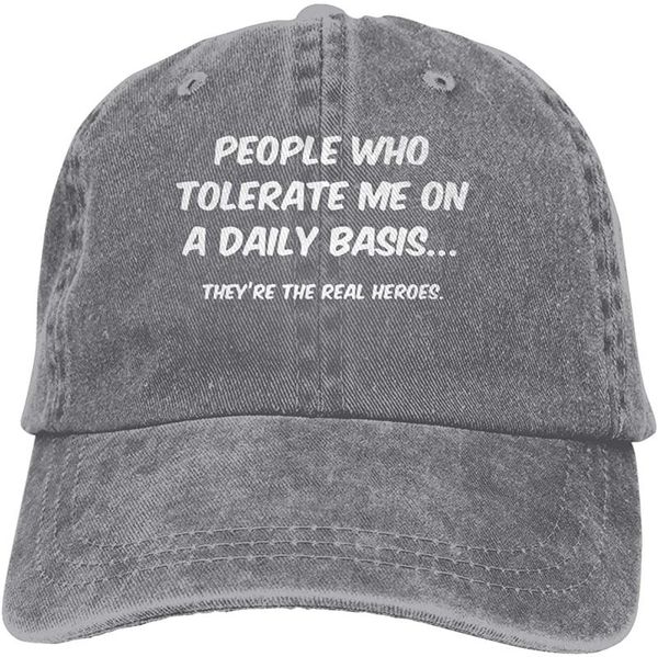 people who tolerate me on a daily basis soft casquette cap vintage adjustable baseball caps, Blue;gray
people who tolerate me on a daily basis soft casquette cap vintage adjustable baseball caps, Blue;gray