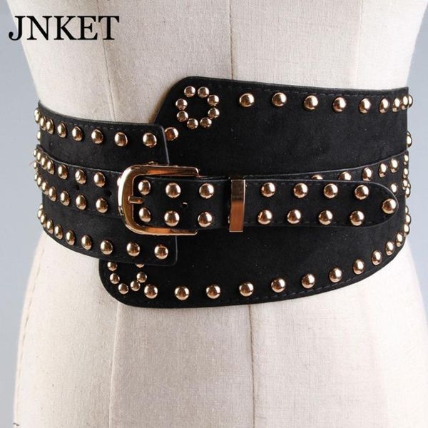 nket fashion women wide belt punk rivet belt stretch elastic dress decorative waist designer waistband, Black;brown
nket fashion women wide belt punk rivet belt stretch elastic dress decorative waist designer waistband, Black;brown