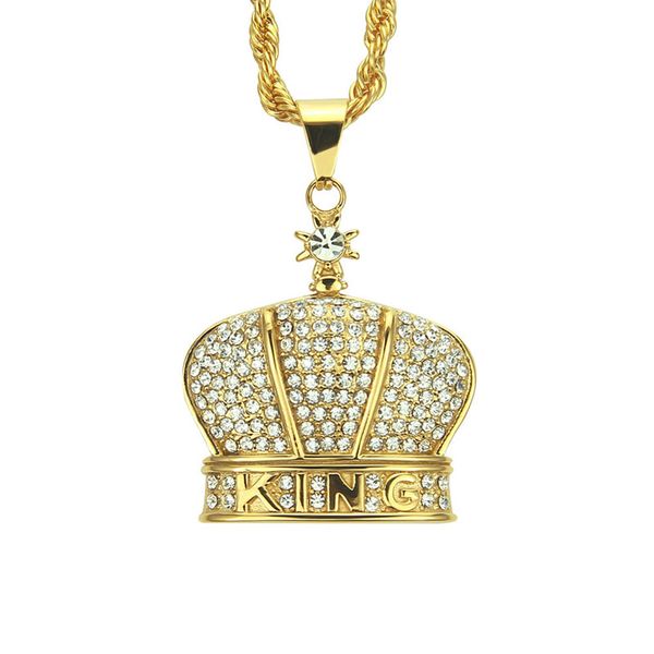 pendant necklaces men's hip hop gold silver plated iced out crystal king crown necklace fashion jewelry gift
pendant necklaces men's hip hop gold silver plated iced out crystal king crown necklace fashion jewelry gift