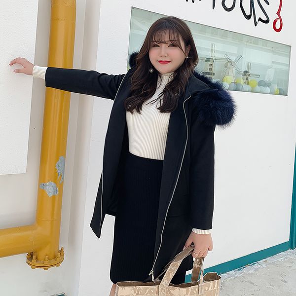 women's wool & blends big size woolen overcoat women 2021 winter long coat plus standard euro 5xl 6xl autumn trench outerwear fur colla, Black
women's wool & blends big size woolen overcoat women 2021 winter long coat plus standard euro 5xl 6xl autumn trench outerwear fur colla, Black