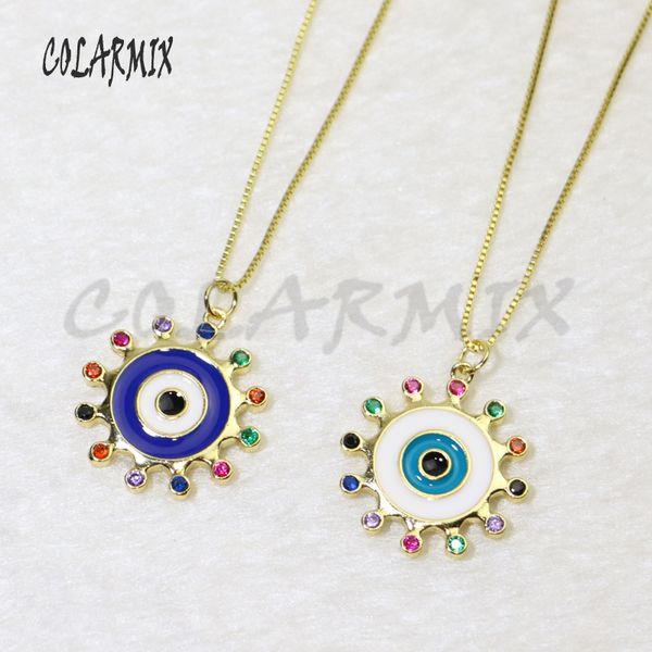 10 strands round solar pendants necklace charm necklace mix colors eye pendants accessories for women 56005, Silver
10 strands round solar pendants necklace charm necklace mix colors eye pendants accessories for women 56005, Silver