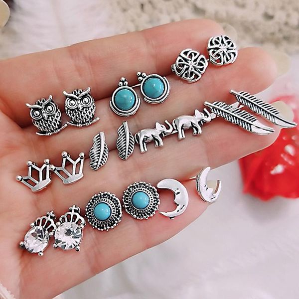 stud 10pairs/lot women earrings set shining rhinestone crown leaf elephant stone retro jewelry brincos, Golden;silver
stud 10pairs/lot women earrings set shining rhinestone crown leaf elephant stone retro jewelry brincos, Golden;silver