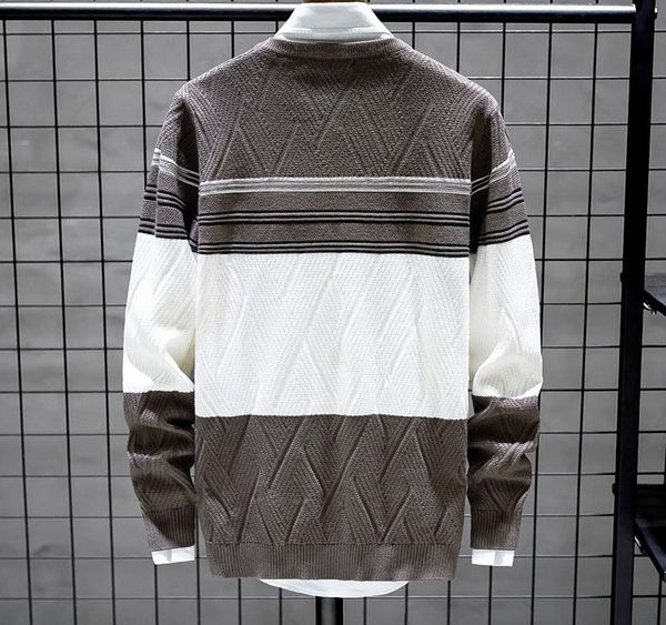 men autumn casual knitted soft cotton sweaters pullover men 2019 winter new fashion patchwork round neck sweater coat men003, White;black
men autumn casual knitted soft cotton sweaters pullover men 2019 winter new fashion patchwork round neck sweater coat men003, White;black