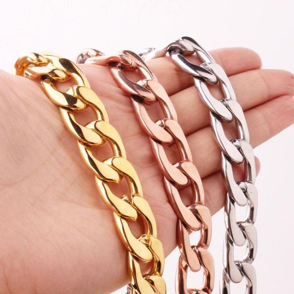 fashion gold color filled solid necklace curb chain link men choker stainless steel male female accessories 7-40inch, Silver
fashion gold color filled solid necklace curb chain link men choker stainless steel male female accessories 7-40inch, Silver