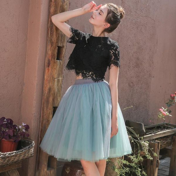 

skirts women princess tulle tutu skirt pettiskirt fashion summer puffy party costume dancewear pettiskirts, Black