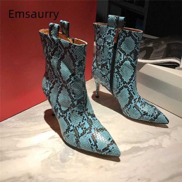 boots autumn winter serpentine ankle women thin heel point toe side zip high real leather short booties woman, Black
boots autumn winter serpentine ankle women thin heel point toe side zip high real leather short booties woman, Black