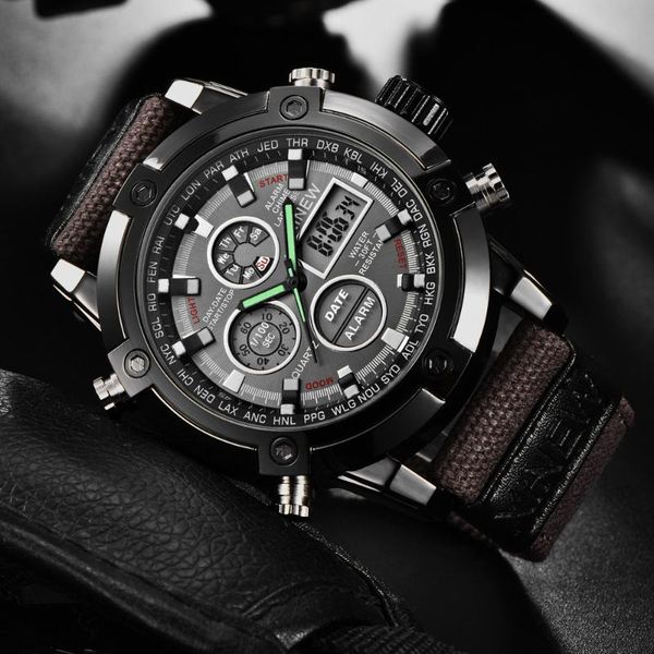 wristwatches clock relogio masculino 2021 men dual display watches nylon band watch movement sports montre homme 40*, Slivery;brown
wristwatches clock relogio masculino 2021 men dual display watches nylon band watch movement sports montre homme 40*, Slivery;brown