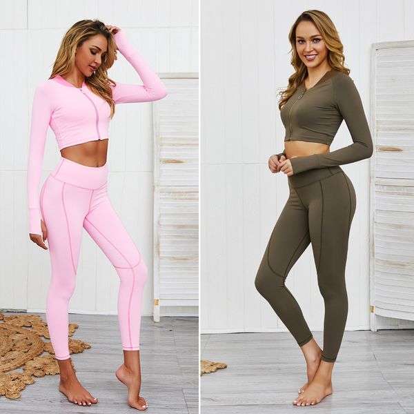 women yoga set sportswear zipper leggings gym running sport suit fitness long clothes tracksuit dropshipping, White;black
women yoga set sportswear zipper leggings gym running sport suit fitness long clothes tracksuit dropshipping, White;black