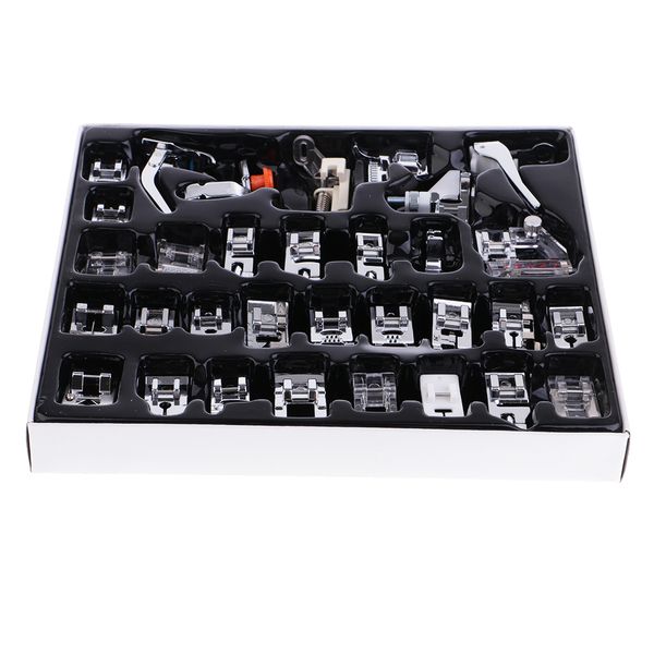 32 pieces multifunction presser foot feet kit for domestic home sewing machines, Black
32 pieces multifunction presser foot feet kit for domestic home sewing machines, Black