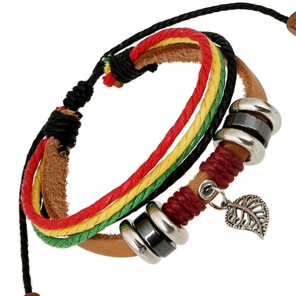 men women leather bracelet leaf pendant handmade bracelet charm bracelets for women fashion jewelry accessories, Golden;silver
men women leather bracelet leaf pendant handmade bracelet charm bracelets for women fashion jewelry accessories, Golden;silver