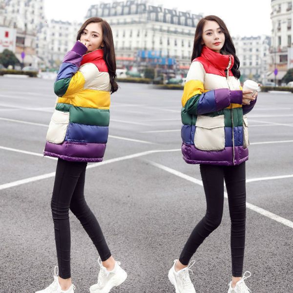 women's down & parkas women 2021 winter fashion hit color glossy parka female thick warm white duck jacket stand collar outwear l801, Black
women's down & parkas women 2021 winter fashion hit color glossy parka female thick warm white duck jacket stand collar outwear l801, Black