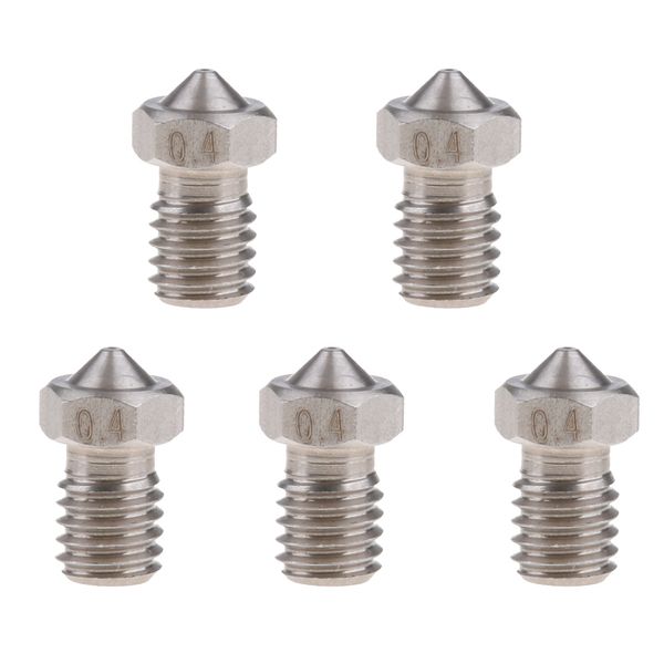 pack of 5pcs stainless steel v5 m6 extruder nozzle 0.4mm nozzle head 3d printer parts
pack of 5pcs stainless steel v5 m6 extruder nozzle 0.4mm nozzle head 3d printer parts