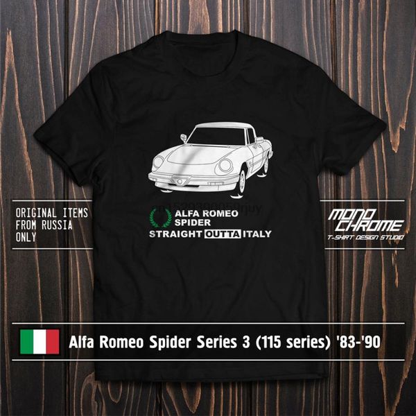 t shirt for fans alfa romeo spider series 3 (115 series) 83 90