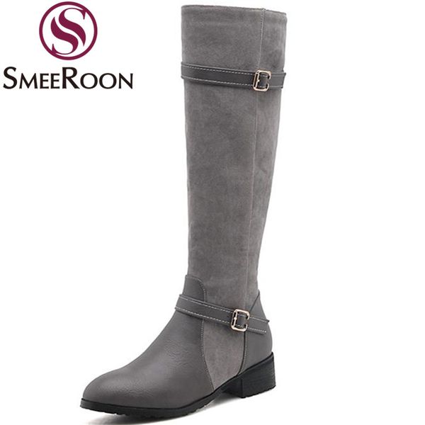 boots smeeroon knee high woman round toe med thick heels ladies fashion zipper women's shoes quality winter, Black
boots smeeroon knee high woman round toe med thick heels ladies fashion zipper women's shoes quality winter, Black