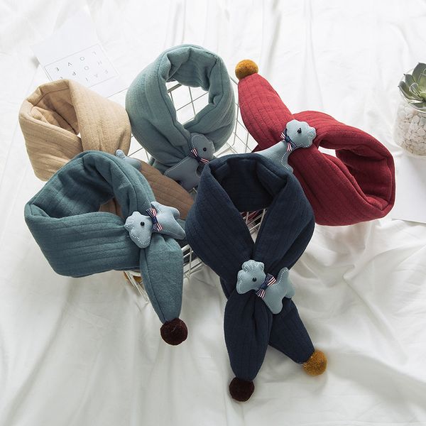 winter new style korean cartoon children's scarf for men and women baby warm color ball plus cotton cross bib, Blue;gray
winter new style korean cartoon children's scarf for men and women baby warm color ball plus cotton cross bib, Blue;gray