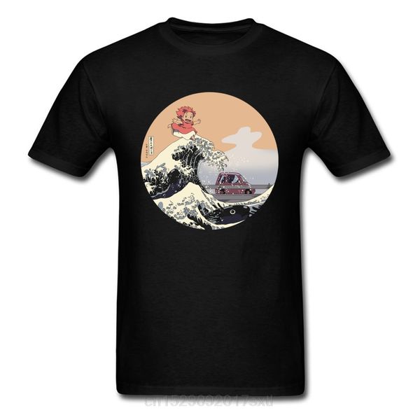 on the cliff by the sea t-shirt ponyo on the cliff t shirt men tshirt anime clothing cartoon tees novelty