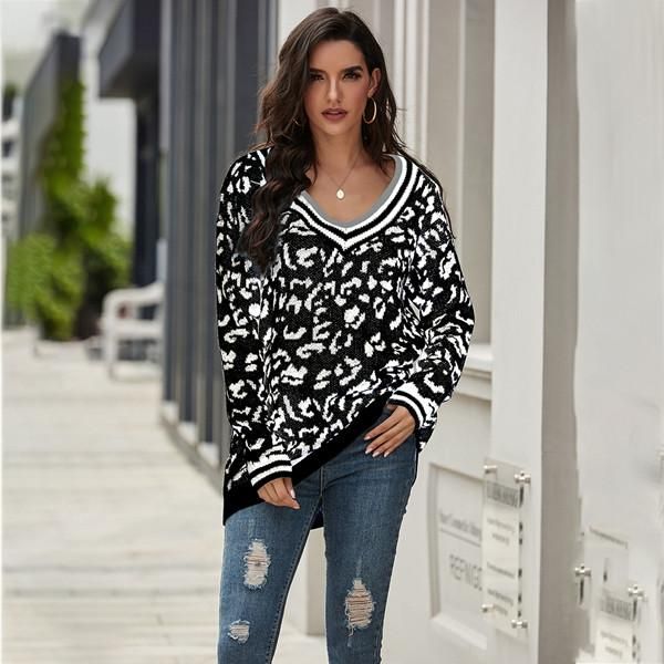women's designer clothes 2020 fashion new autumn and winter knitted sweater women sleeves v-neck loose office ladies casual pullover wo, Black
women's designer clothes 2020 fashion new autumn and winter knitted sweater women sleeves v-neck loose office ladies casual pullover wo, Black