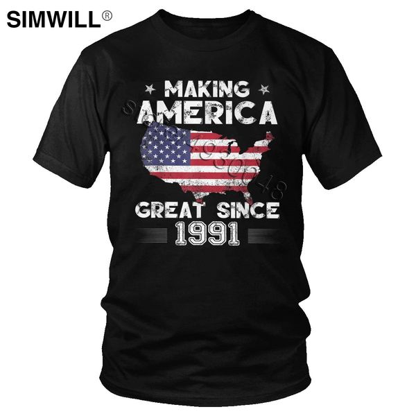 vintage making america great since 1991 t shirt short sleeved round neck birthday gift t-shirt leisure tee merchandise 
vintage making america great since 1991 t shirt short sleeved round neck birthday gift t-shirt leisure tee merchandise