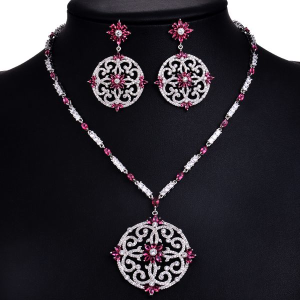 dorado hollow round luxury zircon drop earrings pendant necklace set for women 6 colors fashion clavicle chain carving jewelry, Silver
dorado hollow round luxury zircon drop earrings pendant necklace set for women 6 colors fashion clavicle chain carving jewelry, Silver