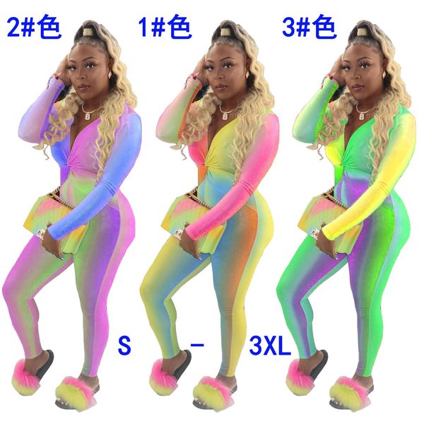 m014 european and american fashion women's rainbow positioning printing cross-knotted slim v-neck jumpsuit 2020, Black;white
m014 european and american fashion women's rainbow positioning printing cross-knotted slim v-neck jumpsuit 2020, Black;white