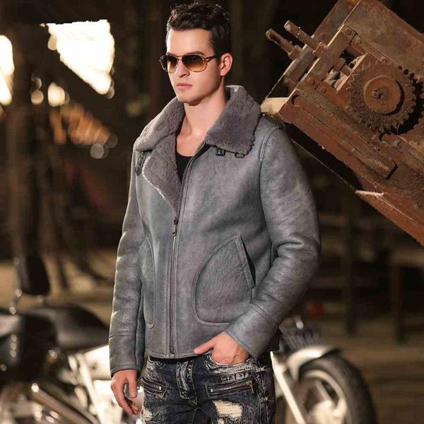 sheepskin fur shearling coat for man motorcycle slim short genuine leather coat turn down collar natural real fur clothing male, Black
sheepskin fur shearling coat for man motorcycle slim short genuine leather coat turn down collar natural real fur clothing male, Black