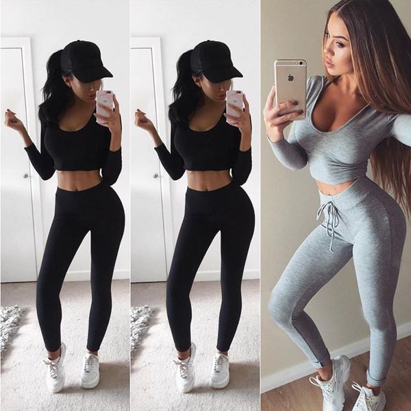 yoga outfits 2 piece set women solid color sets long sleeve crop high waist seamless pants casual fitness gym running tracksuit, White;red
yoga outfits 2 piece set women solid color sets long sleeve crop high waist seamless pants casual fitness gym running tracksuit, White;red