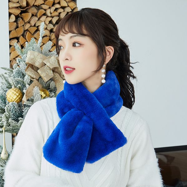 korean cute faux rex fur warm scarf women thicken double-sided plush collar narrow cross bib female winter neck guard n37, Blue;gray
korean cute faux rex fur warm scarf women thicken double-sided plush collar narrow cross bib female winter neck guard n37, Blue;gray