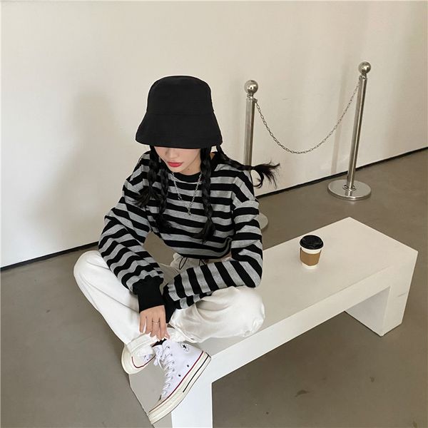 women's sweatshirts japanese harajuku ulzzang vintage drawstring striped sweatshirt female korean kawaii cute clothing for women, Black
women's sweatshirts japanese harajuku ulzzang vintage drawstring striped sweatshirt female korean kawaii cute clothing for women, Black
