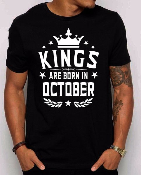 kings are born in october men's t-shirt gift for him birthday selling cotton summer the new fashion for harajuku shirts
kings are born in october men's t-shirt gift for him birthday selling cotton summer the new fashion for harajuku shirts