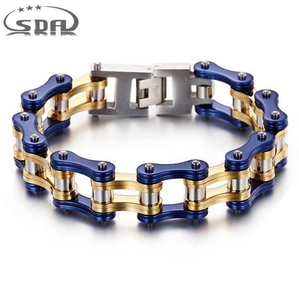 sda fashion men link chain bracelet stainless steel blue gold color biker motorcycles jewelry factory drop shipping, Black
sda fashion men link chain bracelet stainless steel blue gold color biker motorcycles jewelry factory drop shipping, Black