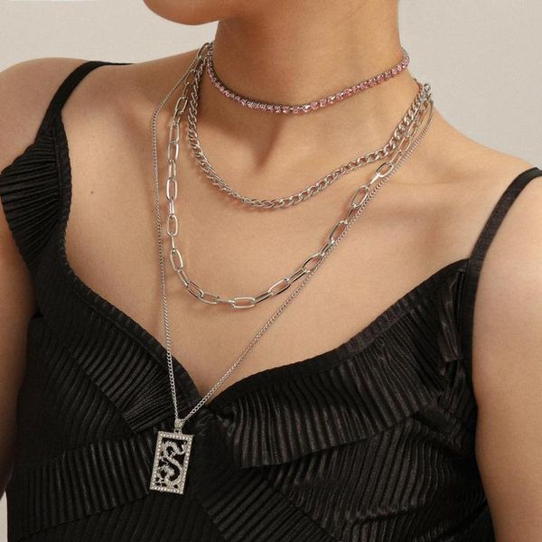 pendant necklaces multilayers pink crystal choker chinese dragon necklace for women fashion sweater chain night club jewelry, Silver
pendant necklaces multilayers pink crystal choker chinese dragon necklace for women fashion sweater chain night club jewelry, Silver