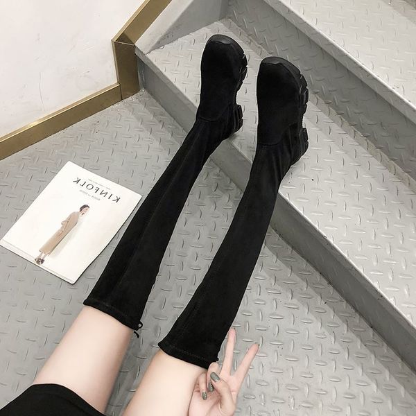 2020 мода stretch ткань носок boots женщины круглый toe более-колено сапоги flats бедро высокие женщины ботинок botas mujer обуви eu 35-40, Black
2020 мода stretch ткань носок boots женщины круглый toe более-колено сапоги flats бедро высокие женщины ботинок botas mujer обуви eu 35-40, Black
