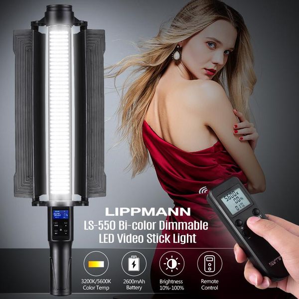lippmann ls-550 bi-color dimmable led video stick light continuous light 3200k/5600k cri 97+ max power 18w with remote control
lippmann ls-550 bi-color dimmable led video stick light continuous light 3200k/5600k cri 97+ max power 18w with remote control