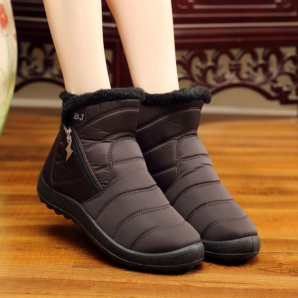 warm ankle winter boots with thick fur mujer 2020 women boots waterproof winter shoes women snow, Black
warm ankle winter boots with thick fur mujer 2020 women boots waterproof winter shoes women snow, Black