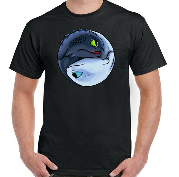 toothless yin and yang mens funny how to train your dragon inspired t-shirt printed tee shirt