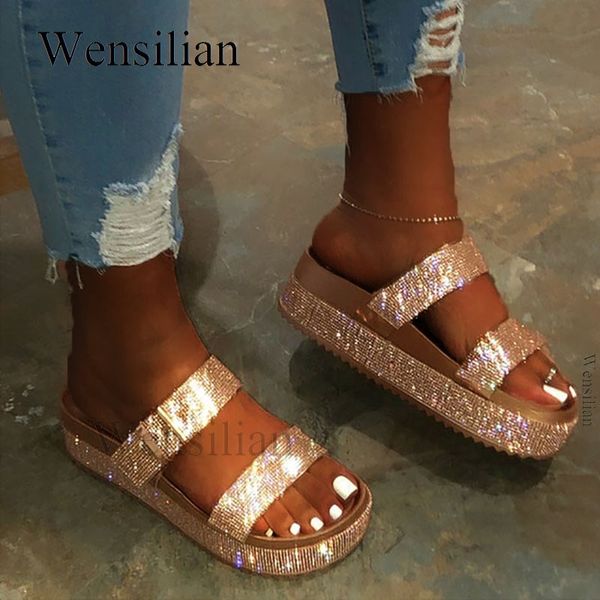 summer platform sandals women bling wedges shoes for women slip on flat handmade rhinestones slides casual shoes sandalias mujer y200620, Black
summer platform sandals women bling wedges shoes for women slip on flat handmade rhinestones slides casual shoes sandalias mujer y200620, Black