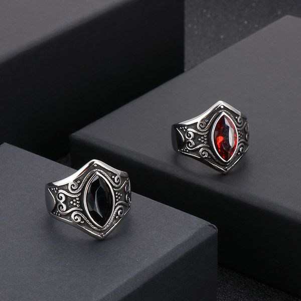 cluster rings vintage jewelry stainless steel red stone carved men's ring personality fashion, Golden;silver
cluster rings vintage jewelry stainless steel red stone carved men's ring personality fashion, Golden;silver