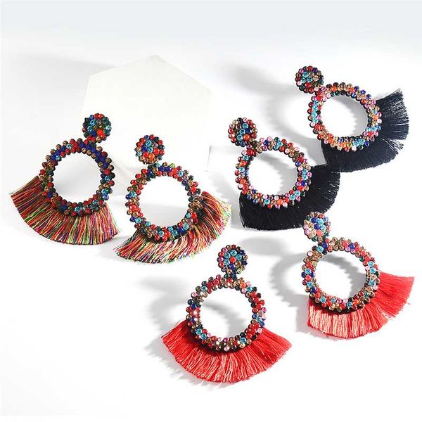hoop & huggie luokey bohemian tassel crystal earrings exaggerated colorful geometric big fashion boho jewelry gift for women, Golden;silver
hoop & huggie luokey bohemian tassel crystal earrings exaggerated colorful geometric big fashion boho jewelry gift for women, Golden;silver