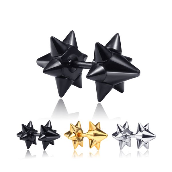punk stainless steel rivet stud earrings for men black/steel/gold color small steel party earrings jewelry wholesale, Golden;silver 
punk stainless steel rivet stud earrings for men black/steel/gold color small steel party earrings jewelry wholesale, Golden;silver