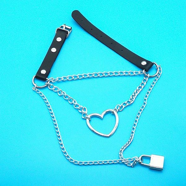 gothic lock heart chain necklace multilayer punk choker collar goth pendant necklace women black leather emo witch rave jewelry, Golden;silver
gothic lock heart chain necklace multilayer punk choker collar goth pendant necklace women black leather emo witch rave jewelry, Golden;silver