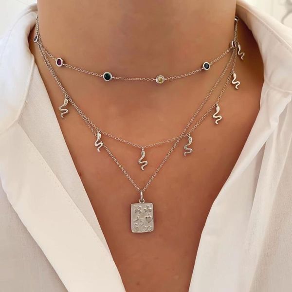 cute lovely fashion girl women jewelry multi piece cute lovely small snake charm choker necklace 35+10cm, Silver
cute lovely fashion girl women jewelry multi piece cute lovely small snake charm choker necklace 35+10cm, Silver
