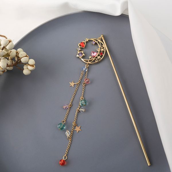 sansummer 2020 new fashion moon stars rhinestone fringe pendant charm dangle girl boho headwear hair bun for women jewelry, Golden;silver
sansummer 2020 new fashion moon stars rhinestone fringe pendant charm dangle girl boho headwear hair bun for women jewelry, Golden;silver