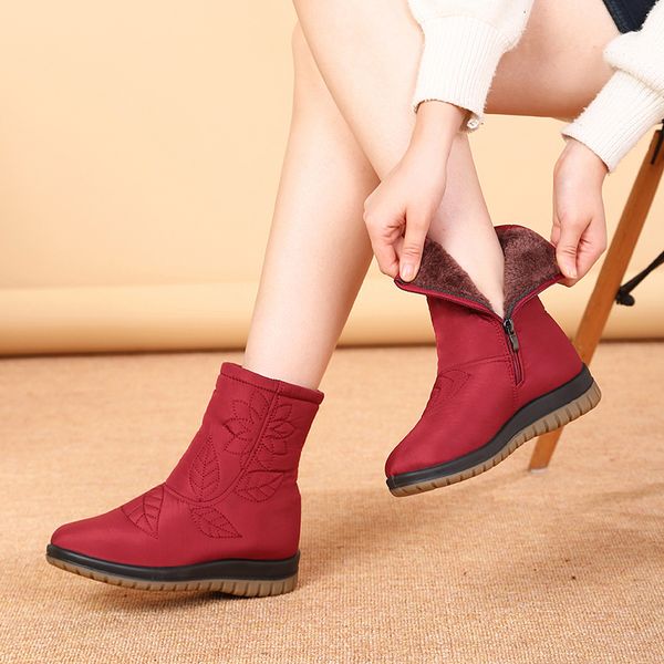 winter shoes women plus size women boots insole snow boots fur ankle for woman waterproof winter shoes, Black