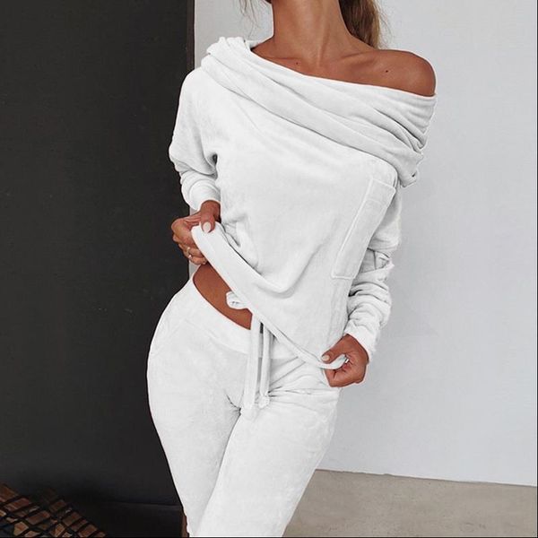 2020 tracksuit women 2 pieces set sweatshirt autumn one shoulder sweatshirt pants sets sport wear tracksuit velvet lounge suit, Gray
2020 tracksuit women 2 pieces set sweatshirt autumn one shoulder sweatshirt pants sets sport wear tracksuit velvet lounge suit, Gray