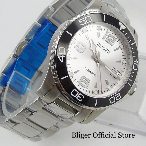 bliger sapphire glass autoamtic men watch ceramic bezel miyota movement date window steel band, Slivery;brown
bliger sapphire glass autoamtic men watch ceramic bezel miyota movement date window steel band, Slivery;brown