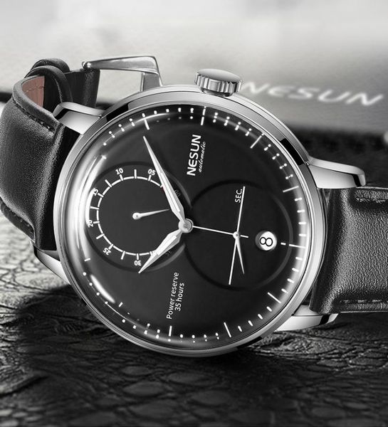 wristwatches nesun brand watch men's fashion business automatic mechanical casual simple sports waterproof luminous watches, Slivery;brown 
wristwatches nesun brand watch men's fashion business automatic mechanical casual simple sports waterproof luminous watches, Slivery;brown