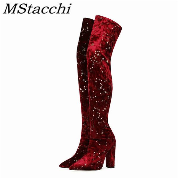 mstacchi woman starry sky print flock chunky heels a paint boots retro ladies pointed toe slender slip on thigh high boots, Black
mstacchi woman starry sky print flock chunky heels a paint boots retro ladies pointed toe slender slip on thigh high boots, Black